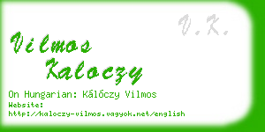 vilmos kaloczy business card